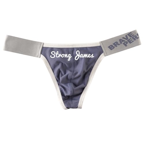 Custom Mens Stylish Thong, Personalized Elastic Quick-Dry Athletic Panties, Low-Rise Comfortable G-String in 6 Colors2
