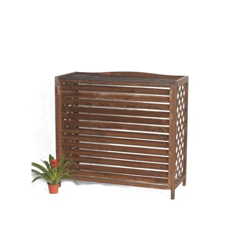 Couvercle de climatiseur en bois extérieur cache pompe à chaleur abri rustique jardin - 2