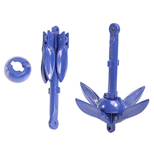 VICASKY Tins Folding Anchor for Kayak Canoe Sailboat Compact and Portable Design for and Carrying for Lakes Single Anchor Blue