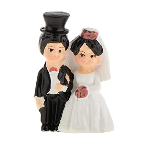 HEAVENGLOW Romantic Wedding Newlywed Cake Topper Bride Groom Couple Figurine Cake Decoration