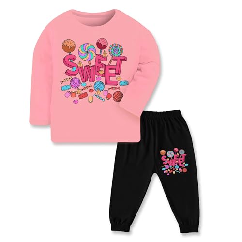 Image of TS LAVI TAVI Trendy Printed Unisex Cotton T-Shirt & Pyjama Set | Full Sleeve Top & Track Pant | Boys & Girls | Pack of 3 | Newborn & Kids