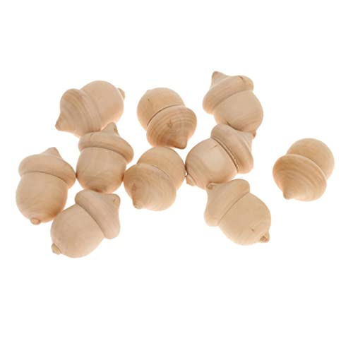 AMLESO 30 pçs/conjunto de bonecas de madeira inacabadas, formato bolota DIY pintura mancha bonecas a