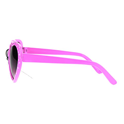 Sa106 Girls Child Size Retro Polka Dot Valentine Love Plastic Sunglasses Pink #TOP2