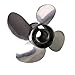 Xspeed Stainless Steel 4 Blades Outboard Propeller with Interchangeable Hub Kits for 4-3/4