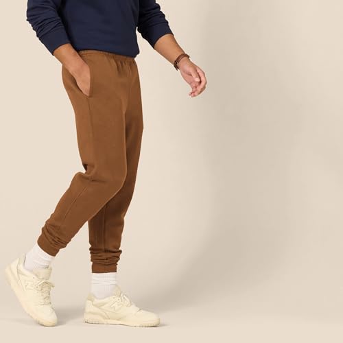 Image of Amazon Essentials Men's Relaxed Fit Fleece Joggers Sweatpants with Drawstring Waist, Tapered Leg, Ribbed Cuffs, Brushed Interior