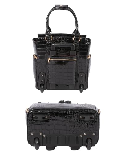 Image of JKM & Company Rolling Laptop Bag for Women | Designer Wheeled Briefcase | Fits 13-17 inch Laptops | Office Travel Computer Case