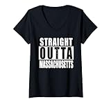 Photo Gallery donna straight outta massachusetts fun uomini donne bambino ragazzi e ragazze maglietta con collo a v Photo Gallery donna straight outta massachusetts fun uomini donne bambino ragazzi e ragazze maglietta con collo a v