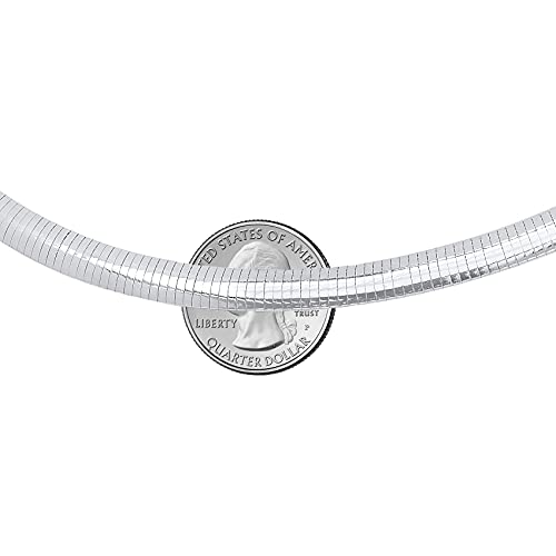 Savlano 925 Sterling Silver 8MM Italian Solid Flat Omega Chain Necklace for Women - Made in Italy Comes With a Gift Box3