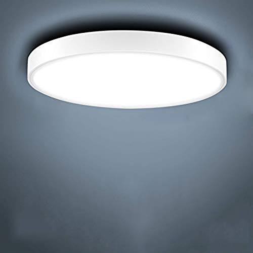 Preisvergleich Produktbild Sararoom Deckenlampe, LED Deckenleuchte 20W, 1500LM, Ø30cm, Kaltweiß 6000K-6500K LED Deckenleuchte Rund IP20 Wasserdicht für Badezimmer, Schlafzimmer, Küche, Balkon, Korridor, Büro, Wohnzimmer