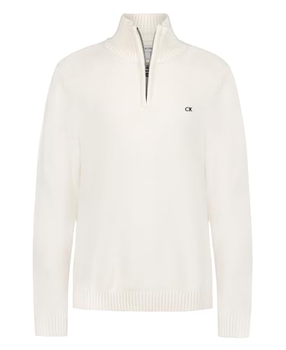 Calvin Klein Boys' Half Zip Pullover Sweater, Ribbed Neckline & Logo Detailing