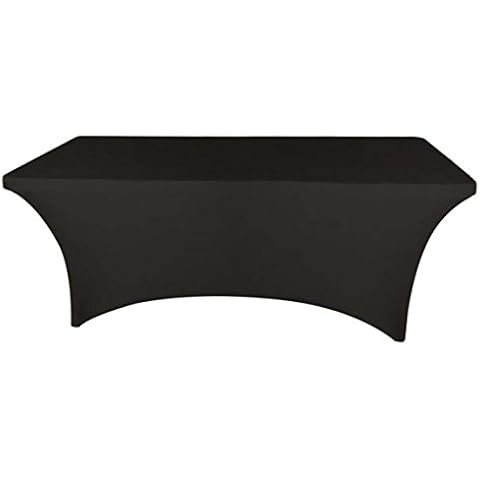 Banquet Tables Pro 8 Ft Black Stretch Tight Fit Spandex Rectangular Folding Tablecover for 30Wx96Lx30H Folding Patio Tables, Banquet,Party Cover