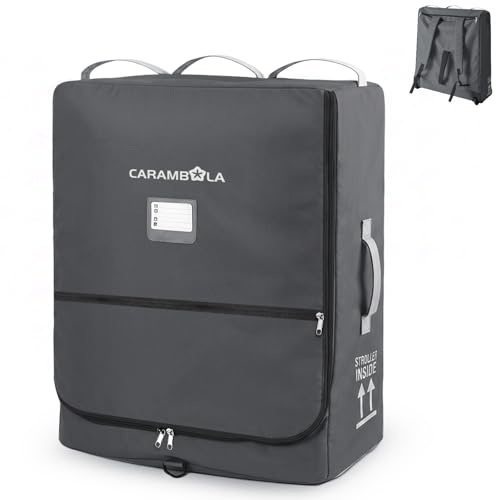 CARAMBOLA Stroller Travel Bag Compatible with UPPAbaby Minu Duo, Wheeled Gate Check Bag for Airplane, Hidden Backpack Straps, Front Zip Pocket, 600D Waterproof Padded Carrier with Foldable Storage by CARAMBOLA - Used condition - US$70.65