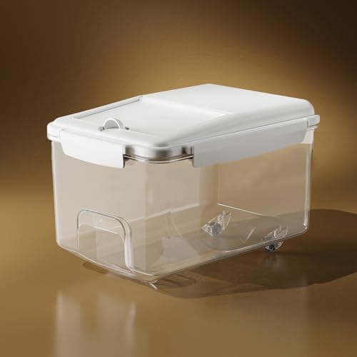LivLab 25lbs Rice Dispenser - 25lbs/10.6qt/10kg Food Flour Storage Bins with Lids & Cup BPA Free Kitchen Extra Large Grain Storage Containers Cat/Dog Food Storage Container
