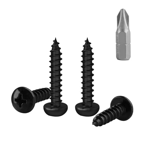 150 Pcs M4 Vis Bois Autotaraudeuses à Tête Bombée, Vis à Bois Noires, Visser Autoperceuses, Visser à Tête Ronde Cruciforme pour Meubles Métal, M4x25mm