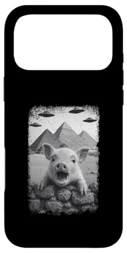 Distressed baby Pig Selfie At Pyramids Funny Vintage UFO X}zP[X iPhone 17 Pro Max p