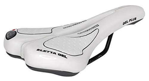 Selle Montegrappa pour vélo de course, VTT, randonnée, unisexe, modèle SM Eletta Gel 1150, fabriquée en Italie, couleur blanc