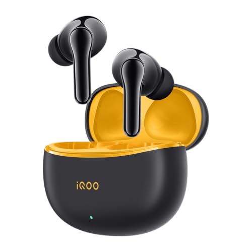 iQOO TWS 1e in-Ear Earbuds with Mic, Upto 30dB Active Noise Cancellation, Fast Charging which Takes 10 mins for 3 Hours Playtime, with Upto 42 hrs Pla