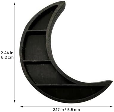 Miniature Moon Shelf for Dollhouse, Black Wooden Crescent Display for Tiny Crystals & Curiosities, 1:12 Scale Gothic Witchy Room Decor Accessory for Adult Collectors. image 4
