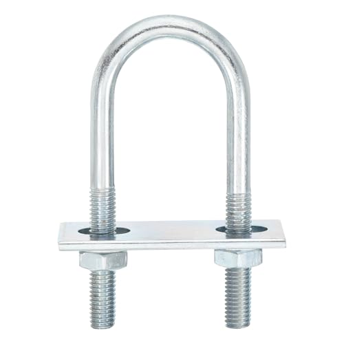 uxcell Round U-Bolts, 8 Set 31mm Inner Width 90mm Length M8 Zinc-Plated Carbon Steel U Clamp Bolt with Nuts and Plates, for Boat Trailer