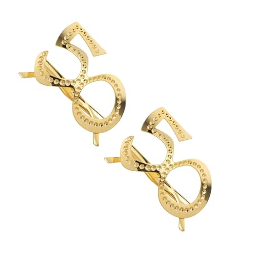 LOGOFUN 12PCS Golden 50th Birthday Party Eyewear Photo Props Plastic Metallic Fifty Glasses Frame for Celebration Accessories Festive Decorations