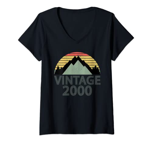Mujer 20 Años Edad 20 Vintage 1999 Cumpleaños Camiseta Hombres Mujeres Camiseta Cuello V