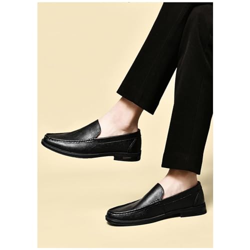 Mens Genuine Leather Slip-on Loafers Casual Hollow Breathable Comfort Penny Loafers Shoes Soft Sole Flat Dress Driving Causal Shoes4