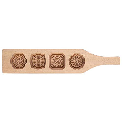 TOPINCN Forma do ciastek księżycowych, święta w połowie jesieni, drewniana forma do ciasta, fasola, mung, narzędzia do pieczenia skórki lodowej (#1)