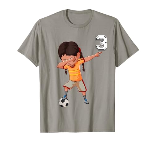 # 3 Soccer Shirt Mädchen Funny Sanftes DAB Dance Fußball T-Shirt