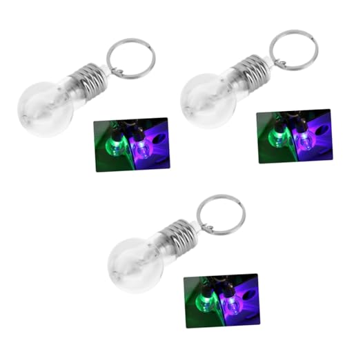 Housoutil 3piezas Linterna Led Mini De Llavero Colorida Diseño De Bombilla Antigolpes Luz Práctica Para Uso Diario Para Mochilas y