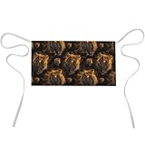 GVYGVY Grembiuli da server – Golden Lightning Tiger Print impermeabile ad asciugatura rapida grembiule mezza vita per donne con 3 tasche, grembiule da cucina per parrucchieri baristi lavoro cottura