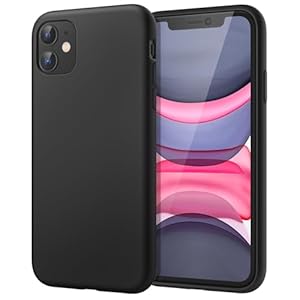 JETech Siliconen Hoesje voor iPhone 11 (2019) 6,1 Inch, Zijdezachte Full Body Beschermhoes, Schokbestendige Case met Microvezel Voering (Zwart)