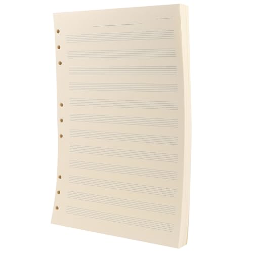 Cuaderno de música con papel manuscrito blanco de 12 líneas y recambio práctico 7