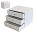 Produktbild SYJJE Desktop-aufbewahrungsbox, Desktop-Organizer Mit Schubladen, Zusammengesetztes Kraftpapier, Geeignet Für Dokumente, Bücher, Fernbedienung Usw. (weiß)