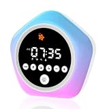 ANNNGUL Ok to Wake Sleep Training Sveglia per bambini | Luce rossa e verde, timer per il pisolino, luce notturna con dimmer, blocco bambini