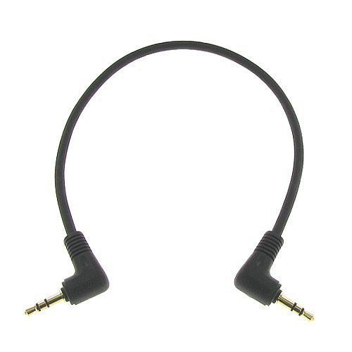 Cable de audio 3.5mm macho a macho 1 pie ángulo 90° miniatura 1