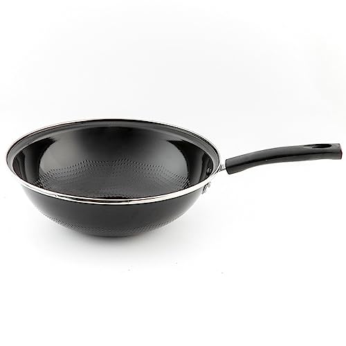 Wok de acero al carbono 34cm fondo redondo tradicional miniatura 2