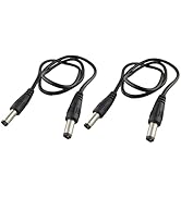 UpperFu 2pcs DC Power Plug 5.5mm x 2.5mm Male Plug to 5.5 x 2.1mm Male Adapter Connector Cable Co...