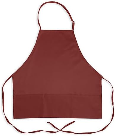 KNG Delantal ajustable con peto - 3 bolsillos, Borgoña