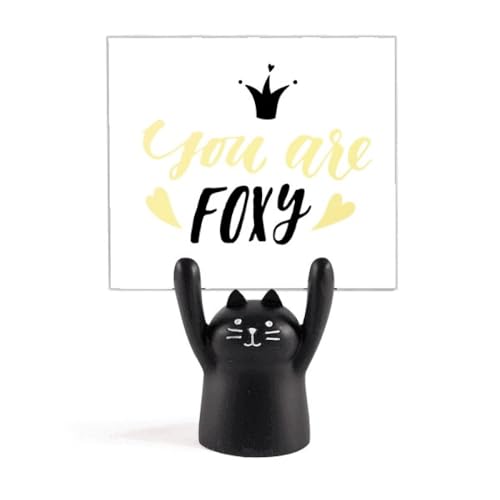 Porte-mémo You are Foxy chat noir en bois pour bureau