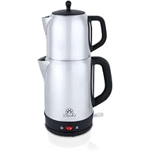Ethniq TeaVibe Electric Turkish Tea Maker - Stainless Steel 120V Double Pot Kettle & Infuser, Boil-Dry Protection, Auto Shut-Off & Keep Warm Function, 1.7L Kettle + 1L Teapot Capacity