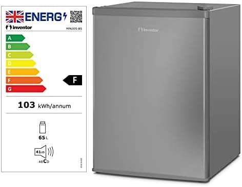 Inventor Mini Fridge 65L, Silver, Ideal for kitchen, the Bedroom or Office And Dorms, Quiet Running and Compact in Size (WEE/MM0449AA)