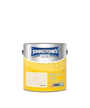 Johnstone's - Kitchen Paint - Magnolia - Matt Finish - Grease & Stain Resistant - Suitable for Kitchen Walls & Ceilings - Highly Durable - Low Odour - 12m2 Coverage per Litre - 2.5L