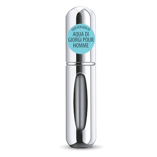 CA Perfume Impression of Aqua Di Giorgi Pour Homme For Men Replica Version Fragrance Dupes Concentrated Long Lasting Eau de Parfum Spray Refillable Atomizer Bottle 0.17 Fl Oz/5ml-X1