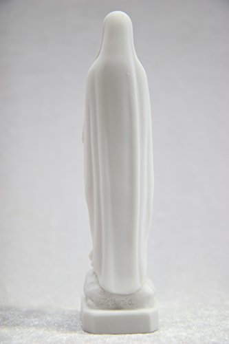 Estatua Virgen de Lourdes 15 cm Piedra Blanca Hecha en Italia miniatura 5