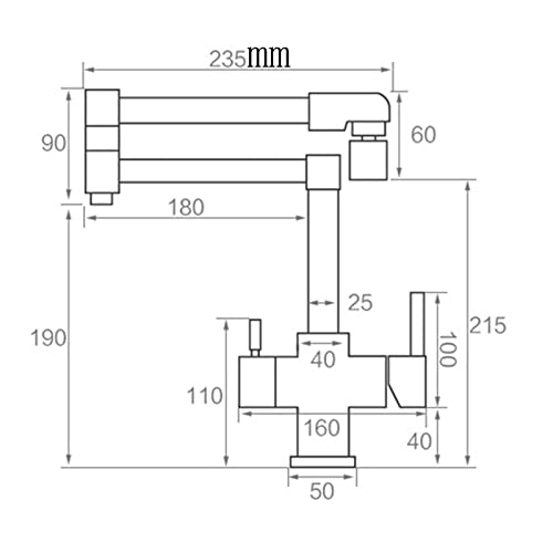 Grifo de cocina de 3 vías de latón macizo y diseño plegable premium 5
