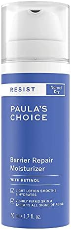 Paula's Choice RESIST Anti Ageing Barrier Repair Moisturiser - Hydrating Night Cream Softens Fine Lines & Wrinkles - Light Lotion for Soft Skin - with Retinol & Squalane - Normal to Dry Skin - 50 ml