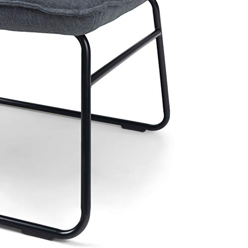 Simplihome Burke 25 Inch Wide Contemporary Accent Chair With Lumbar Pillow In Grey Linen Look Fabric, For The Living Room, Family Room #TOP3