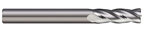 Micro 100 AECM-0605-4 Corner Radius End Mill, 6 mm Cutter Dia, 16 mm LOC, 0.5 mm Corner Rad, 4 Fl, 6 mm Shank Dia, 57 mm OAL, Uncoated #1