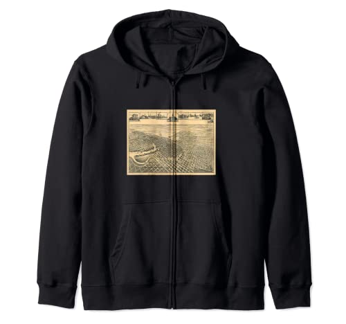 Vintage Stockton CA Mapa (1895) Sudadera con Capucha