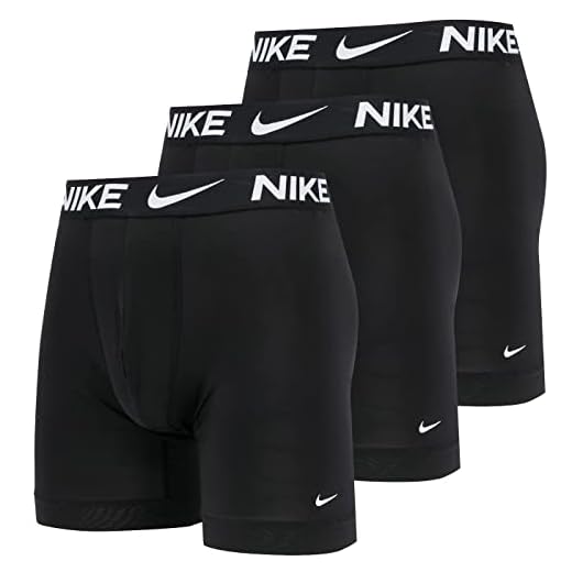 Nike Men`s Essential Micro Long Leg Boxer Briefs 3 Pack (Large, Black(KE1026-001)/W)